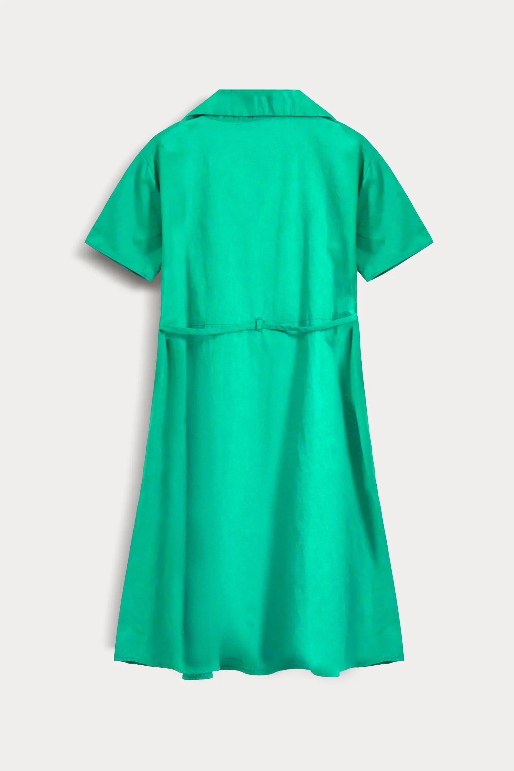 NOTCH COLLAR BELTED DRES